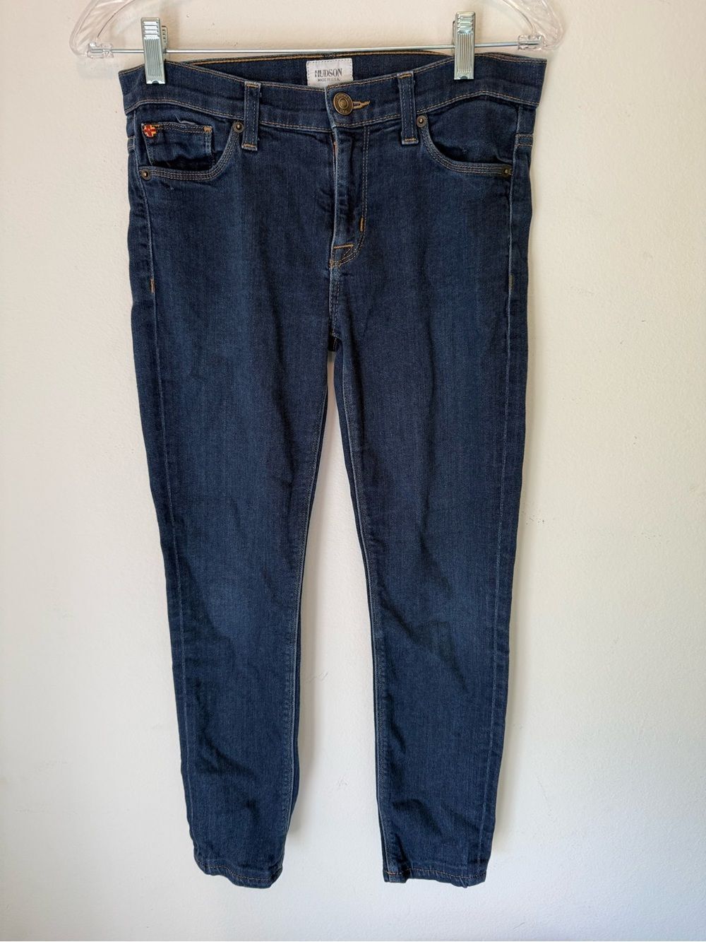 Hudson Nico Mid-Rise Super Skinny Jeans Blue Stretch Denim Size 26
